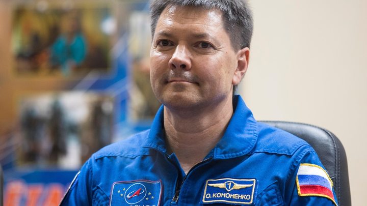 FILE _ Russian cosmonaut Oleg Kononenko, a crew member of the next mission to the International Space Station, attends a news conference at the Russian leased Baikonur Cosmodrome, in Kazakhstan, Tuesday, July 21, 2015. The Russian space agency says one of its cosmonauts has broken the world record for the most time spent in space. Oleg Kononenko, who's 59 has made five journeys to the International Space Station, dating back to 2008. (AP Photo/Pavel Golovkin, File)