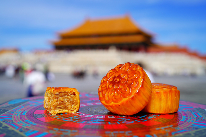 2023年9月20日，北京，故宫博物院内拍摄的“朕的心意”月饼。
