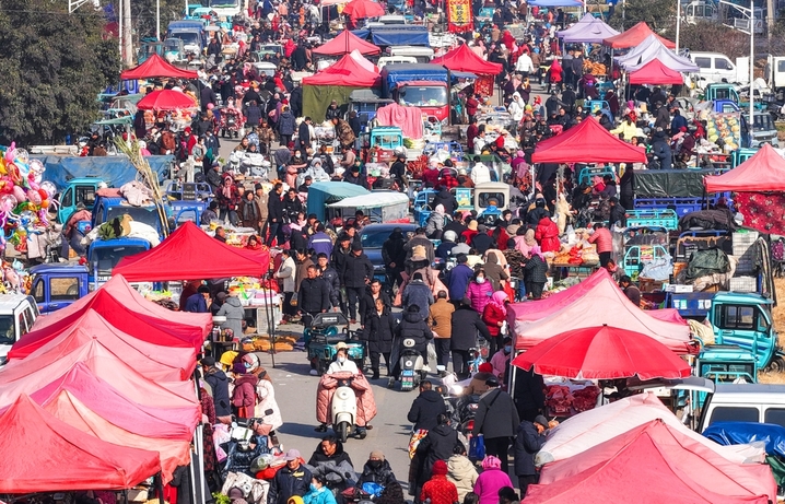 2026年2月2日，江苏省连云港市赣榆区墩尚镇乡村大集热闹非凡。