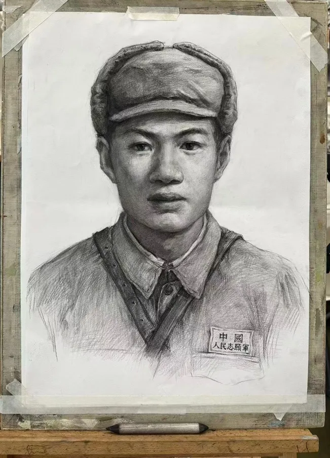 钱坤华烈士画像。人民网记者 邱宇哲摄